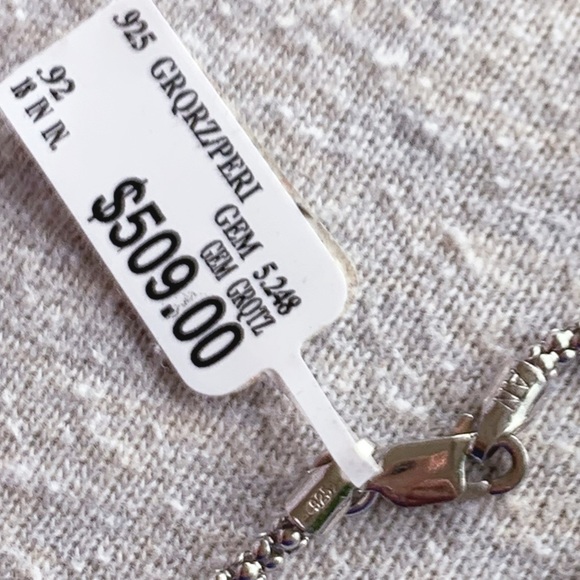 Green quartz and Peridot 925 Pendent Braided 925 Chain - Picture 9 of 12